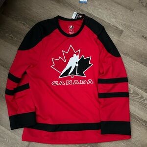 Team Canada Authentic Hockey Red and Black Jersey New. Large
